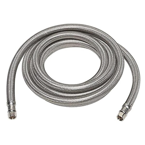 Thrifco Plumbing 1/4 Inch Comp x 1/4 Inch Comp x 120 Inch Long Stainless Steel Ice Maker Connector 4400481 - main